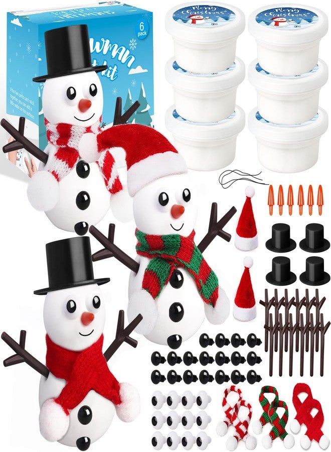 AWHETIE 6 Pack Stocking Stuffers for Kids,Christmas Crafts for Kids Build a Snowman Kit,Snowman Crafts Modeling Clay for Christmas Stocking Stuffers Gifts Activities Boys Girls - Image 1